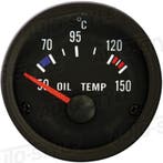Performance Instrument Zwart Olietemperatuur 50-150C 52mm, Auto diversen, Ophalen of Verzenden, Nieuw