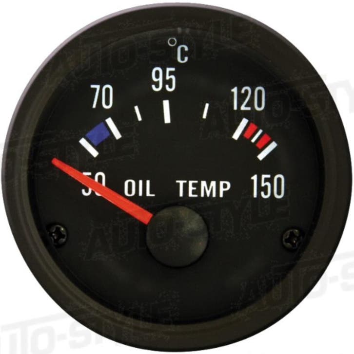 Performance Instrument Zwart Olietemperatuur 50-150C 52mm, Auto diversen, Auto-accessoires, Nieuw, Ophalen of Verzenden