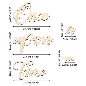 Houten wand tekst decoratie One Upon a Time ..., Kinderen en Baby's, Kinderkamer | Inrichting en Decoratie, Verzenden, Nieuw, Wanddecoratie