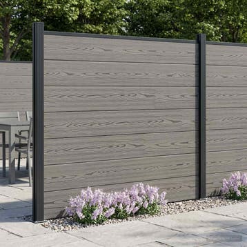 vidaXL Hekpaneel WPC en Aluminium Grijs, Verzenden, Nieuw