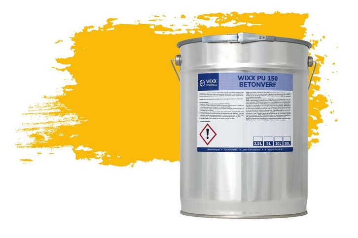 Wixx PU 150 Betonverf RAL 1023 | Verkeersgeel 20L, Doe-het-zelf en Verbouw, Verf, Beits en Lak, Verf, Nieuw, 15 tot 20 liter, Verzenden
