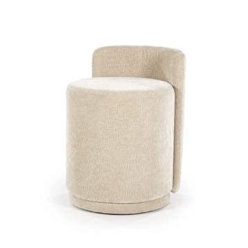Hocker Marque - Taupe - 240198 - hockers, Nieuw, Stof