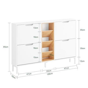 2dekans | SoBuy Schoenenkast FSR183-WN - 4 -, Huis en Inrichting, Kasten | Schoenenkasten, Ophalen of Verzenden, Zo goed als nieuw