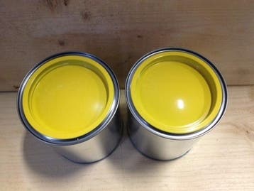 Alkyd Zijdeglans - Knal Geel - 1 liter (Terpentinebasis), Doe-het-zelf en Verbouw, Geel, Nieuw, Ophalen of Verzenden, Verf