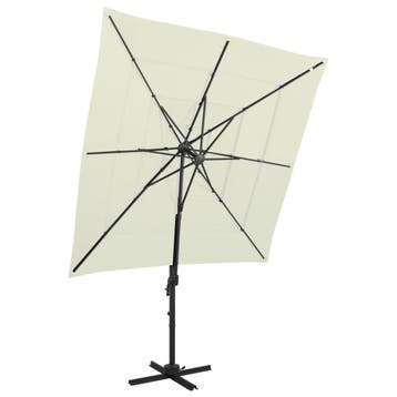 Parasol zandkleurig, 65% goedkoper (retour), Verstelbaar, Zo goed als nieuw, Stokparasol, 2 tot 3 meter