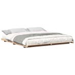 Bedframe 200x220cm Massief Grenen | Retourdeal 35% Korting, Japandi, Bruin, Tweepersoons, Ophalen of Verzenden