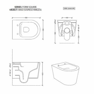 UP320 Toiletset 35 Civita Black Rimless Mat Zwart Met Mat, Ophalen of Verzenden, Nieuw