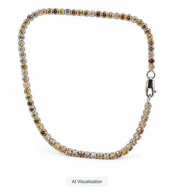 Zonder minimumprijs - Armband - 14 karaat Witgoud - 2.74ct., Nieuw