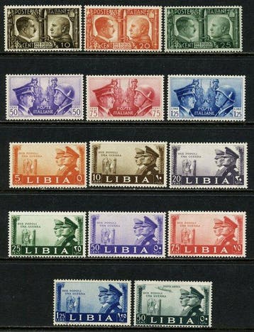 Italië + Libië 1944 - Asse Roma-Berlino, 2e serie compleet, Postzegels en Munten, Gestempeld