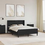 vidaXL Bedframe met matras Zwart 120 x 200 cm Kunstleer, Verzenden, Nieuw