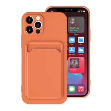 iPhone 8 Kaarthouder Hoesje - Wallet Card Slot Cover Oranje, Verzenden, Nieuw