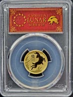 Gouden Lunar III - 1/4 oz 2023 Year of the Rabbit PCGS, Verzenden, Losse munt, Goud