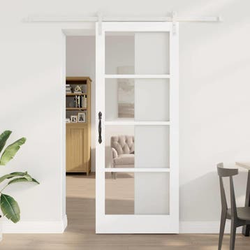 vidaXL Schuifdeur ORKDAL Wit 83 x 211 cm Massief grenenhout, Verzenden, Nieuw