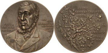 Brons medaille 1900 Suedafrikanische Republik 1852-1902, Postzegels en Munten, Verzenden