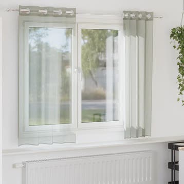vidaXL Gordijnen voile met doorvoertules 2 st 140x175 cm, Verzenden, Nieuw, Grijs