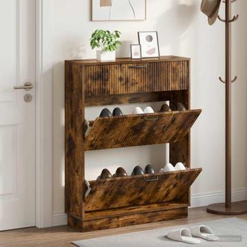 vidaXL Schoenenkast HOORN 78 x 24 x 100 cm Bewerkt hout, Verzenden, Nieuw