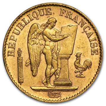 Gouden 20 Francs Guardian Angel, Verzenden, Munten