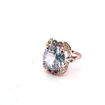 Zonder minimumprijs - Ring - 9 kt. Roségoud, Zilver Spinel -, Nieuw