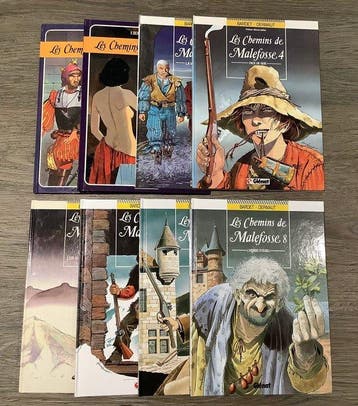 Les Chemins de Malefosse T1 à T8 + dédicace manuscrite - 8x, Boeken, Nieuw