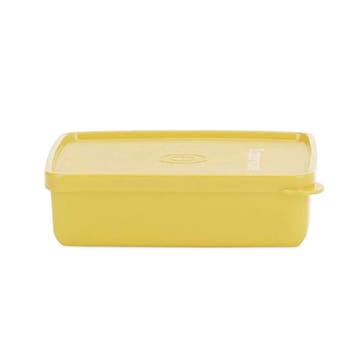 Tupperware Broodtrommel Vierkant Geel, Ophalen of Verzenden, Nieuw, Geel