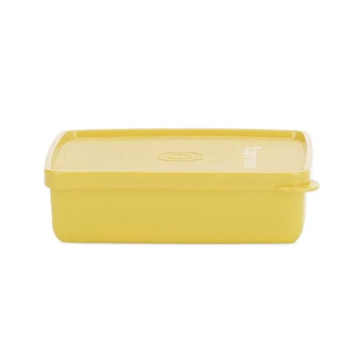 Tupperware Broodtrommel Vierkant Geel, Huis en Inrichting, Keuken | Tupperware, Geel, Nieuw, Ophalen of Verzenden