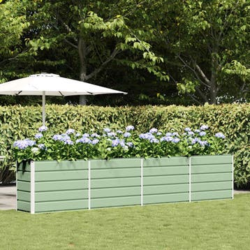 vidaXL Plantenbak Pastelgroen 385 x 50 x 77 cm, Verzenden, Minder dan 60 cm, Nieuw, Metaal