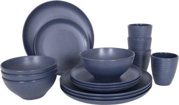 Bo-Camp - Industrial - Servies - Orville - 16 Stuks - Blauw, Verzenden, Nieuw