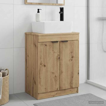 vidaXL Badkamermeubel met Wasbak Artisanaal eiken 54 x 35 x, Verzenden, Nieuw