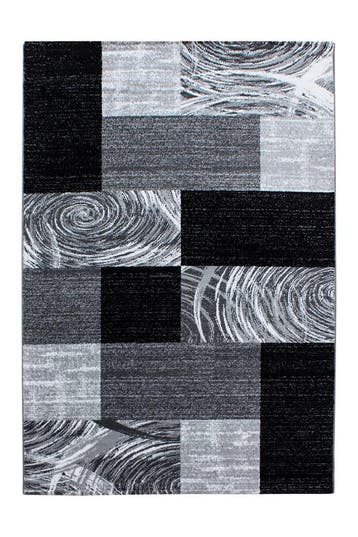 Modern Vloerkleed | Parma | Blokken | Zwart | 160x230 cm, Huis en Inrichting, Stoffering | Tapijten en Kleden, Verzenden, Nieuw