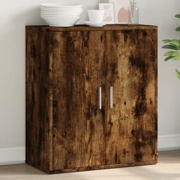 vidaXL Dressoir 60x31x70 cm bewerkt hout gerookt, Verzenden, Nieuw, 50 tot 100 cm, 25 tot 50 cm