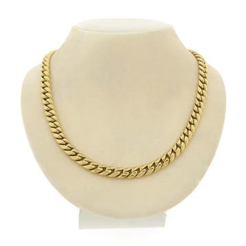 Robuust gouden gourmet schakelcollier (Ketting), Sieraden, Tassen en Uiterlijk, Kettingen, Ophalen of Verzenden, Gebruikt, Goud