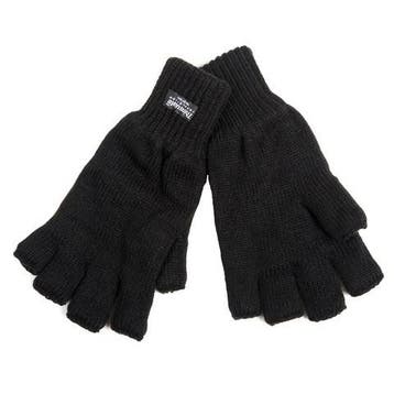 Handschoenen zonder vingers zwart thinsulate, polsmofjes...
