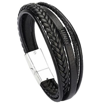 Fako Bijoux - Armband Heren - Zwart 5 Snoeren - Mannen -, Sieraden, Tassen en Uiterlijk, Armbanden, Verzenden, Nieuw