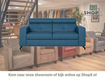 Leren bank Nova - 2.5 zits - Toledo Turquoise (blauw) -, Huis en Inrichting, Banken | Bankstellen, Bohemian, Modern, Scandinavisch