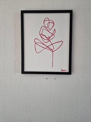 Liesens - I love you (Handpainted on canvas met lijst), Antiek en Kunst