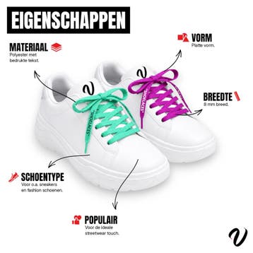 Off-White veters - IJsblauw • 100 120 140 160  cm x 8 mm, Ophalen of Verzenden, Nieuw