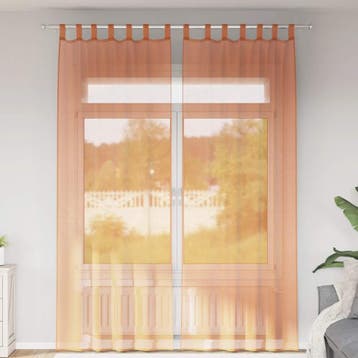 vidaXL Gordijnen met lussen 2 st terracotta 140x260 cm, Verzenden, Nieuw, Bruin