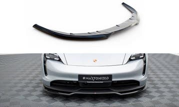 Voorspoiler Porsche Taycan 1 / 4 / 4S / GTS Glans Zwart, Ophalen of Verzenden, Nieuw