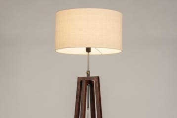 Rietveld Vloerlampen - Bruin, Beige - Stof, Hout, Huis en Inrichting, Lampen | Vloerlampen, Verzenden, Nieuw