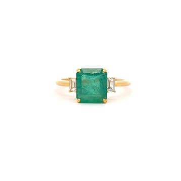 Ring - 14 karaat Geel goud - 2.25ct. tw. Smaragd - Saffier, Nieuw