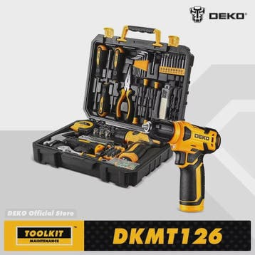 DEKO 126-delige Gereedschapskist met 8V Accuboormachine, Sle, Verzenden, Nieuw