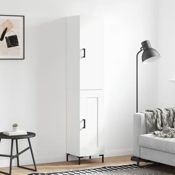 vidaXL buffetkast 34,5x34x180 cm bewerkt hout wit, Minder dan 50 cm, Verzenden, Nieuw, Minder dan 100 cm