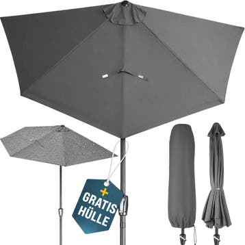 Halve Parasol Antraciet UV-bescherming 80+ (Tuin en Terras), Verzenden, Nieuw