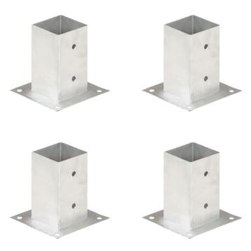 vidaXL Paalankers 4 st 81 mm gegalvaniseerd metaal, Verzenden, Nieuw