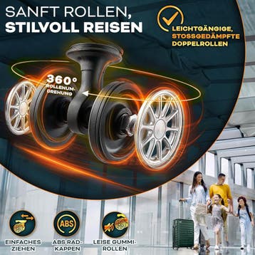 Kofferset - 4 delig - Trolley - Reiskoffer set - Groen - Til, Sieraden, Tassen en Uiterlijk, Koffers, Verzenden, Zo goed als nieuw