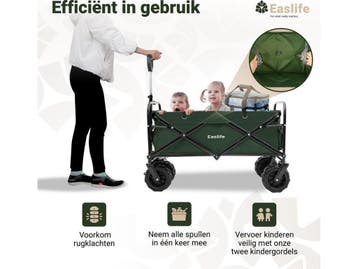 EasLife Bolderkar - Opvouwbaar - Regenhoes -, Verzenden, Nieuw