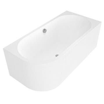 Ligbad Polysan Astra 160x75x60 cm Asymmetrisch Rechts Wit, Ophalen of Verzenden, Nieuw, Bad