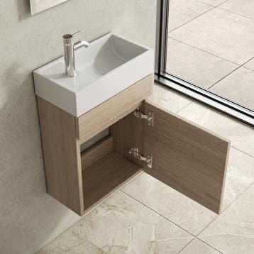 Toiletmeubel Fontein 40 cm – Compact en Stijlvol - Walnut, Verzenden, Nieuw