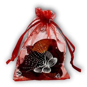 Organza zakjes rood met vlinders - 11x16 cm 100 stuks / c..., Verzenden, Nieuw