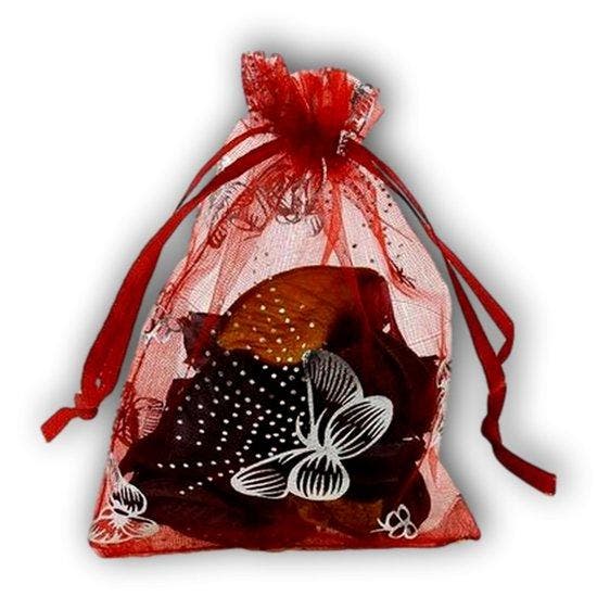 Organza zakjes rood met vlinders - 11x16 cm 100 stuks / c..., Hobby en Vrije tijd, Feestartikelen, Nieuw, Verzenden